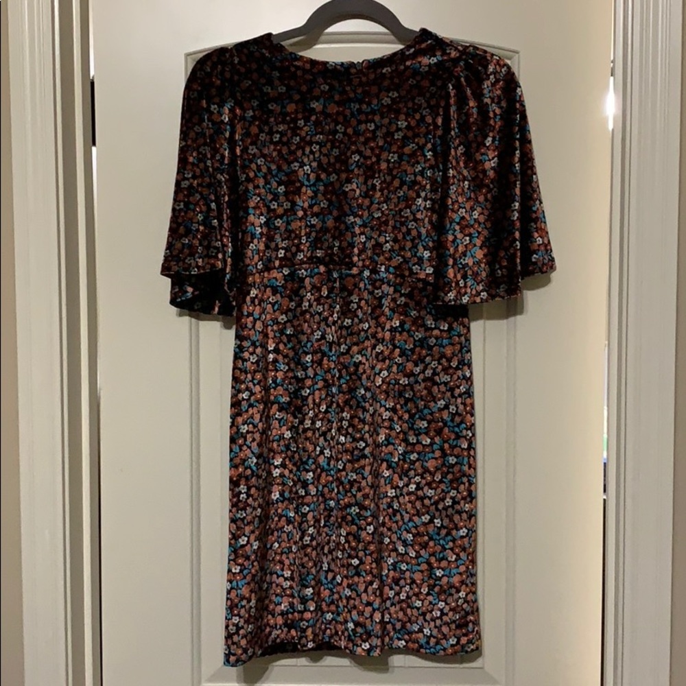 Size xs floral crushed velvet dress